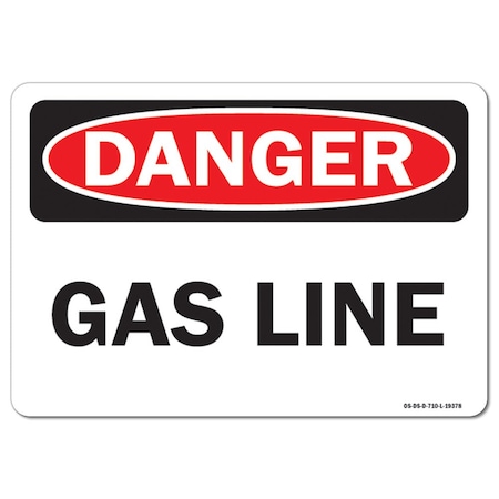 Signmission Safety Sign, OSHA Danger, 12" Height, 18" Width, Gas Line, Landscape OS-DS-D-1218-L-19378